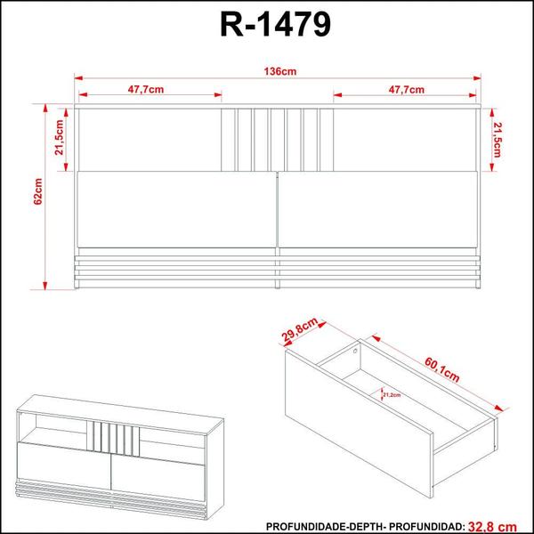 Imagem de Rack R1479 TCM Natural e Palha