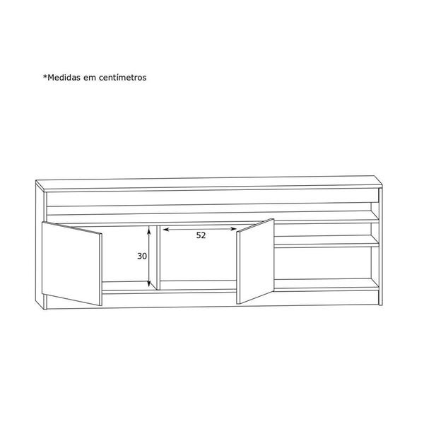 Imagem de Rack RA02 Para TV até 60 Pol. 2 Portas CRM Preto/Madeirado