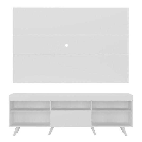 Imagem de Rack Retrô com Painel e Suporte TV até 75" Web Multimóveis MP1047 Branco