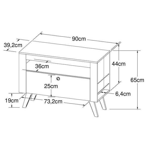 Imagem de Rack Retrô com Painel para TV 90cm Canadá CJ021 Art in Móveis