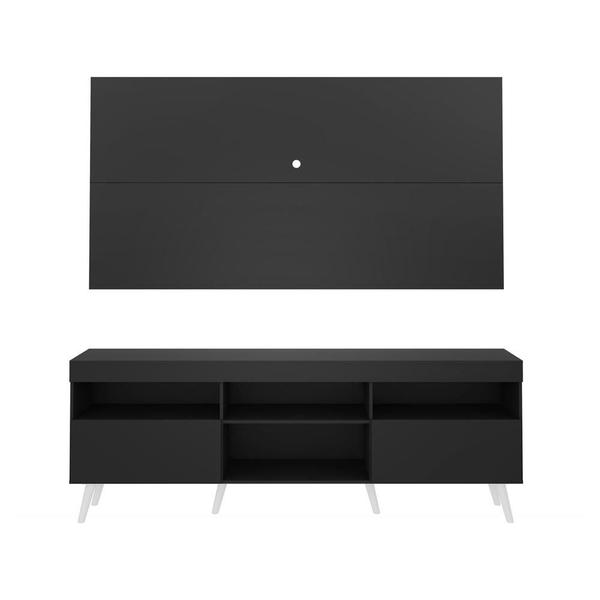 Imagem de Rack Retrô com Painel para TV até 65" Multimóveis Flórida FG3133 Preto/Branco