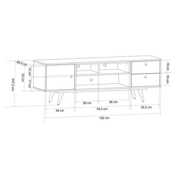 Imagem de Rack Retrô Essen Branco 160 cm