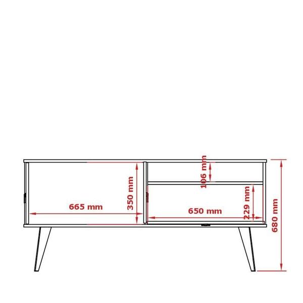 Imagem de Rack Retrô Para TV 46 Polegadas 137cm Topázio Patrimar Grafite/Cinamomo