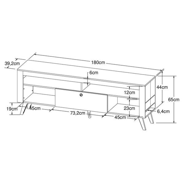 Imagem de Rack Retrô para TV até 60" 1,80m Toronto RA1800 Art in Móveis