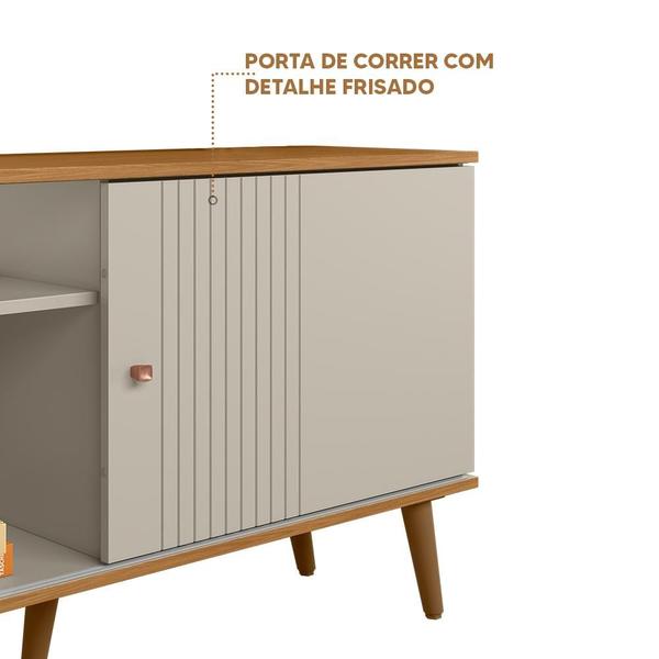 Imagem de Rack Retrô TV Até 50 Polegadas Porta De Correr Nature Off White Roxy Shop JM