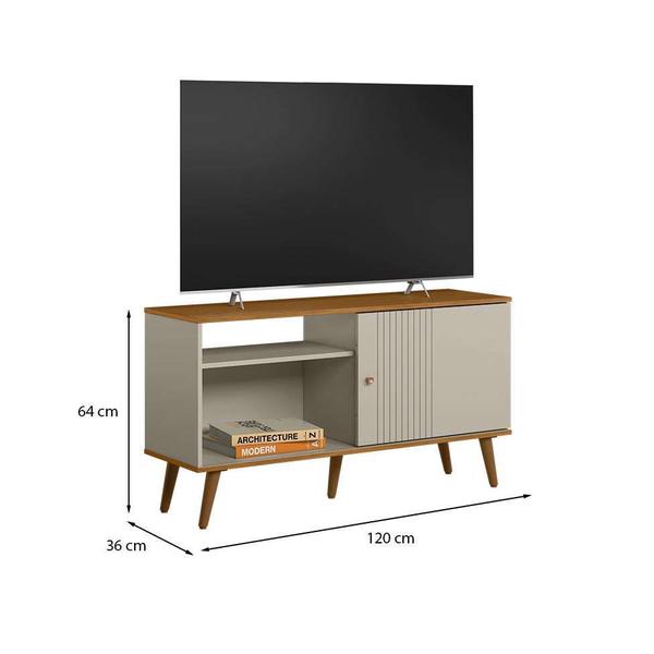 Imagem de Rack Rubi 1 PT Nature e Off White 120 cm