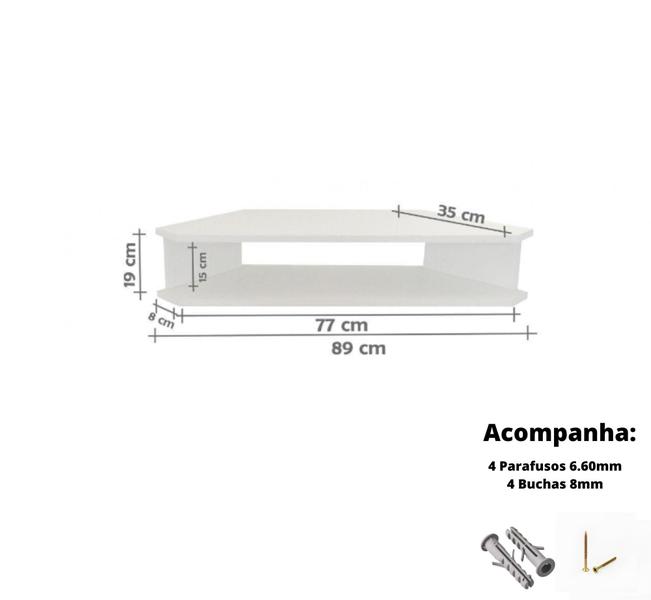 Imagem de Rack Sala De Canto Branco Para Tv Ate 32 Polegadas Em Mdf F031