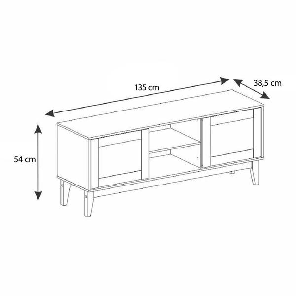 Imagem de Rack Sala Safira para TV até 55 Polegadas com Pés em Madeira