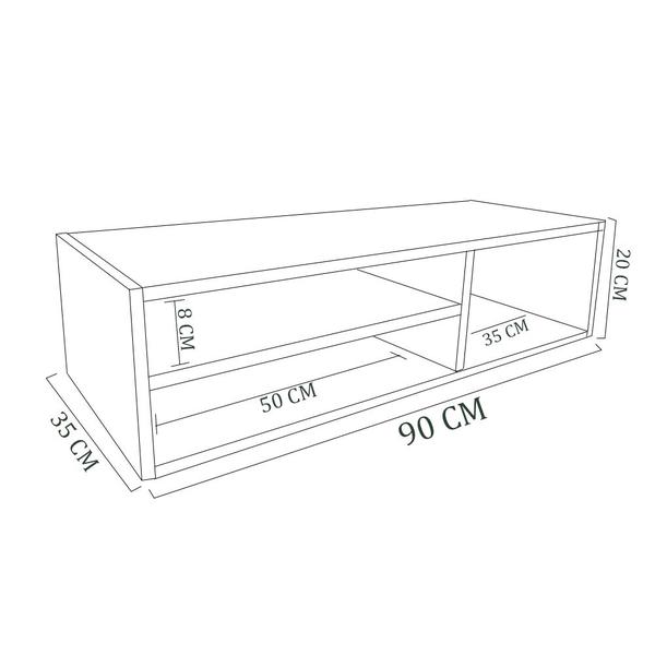 Imagem de Rack Sala Suspenso Branco Em Mdf F031