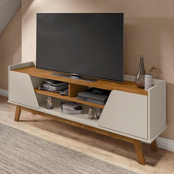Rack Sala Turim para TV até 65 Polegadas com Pés Madeira - Móveis Bechara Rack Sala Turim para TV até 65 Polegadas com Pés Madeira - Móveis Bechara