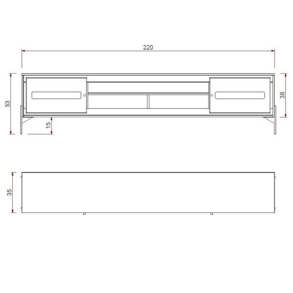 Imagem de Rack Sala Tv Até 75 Polegadas Paraty 220 Cm Laminado Madeira Pés Metal e Palhinha