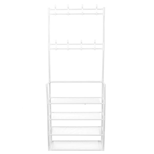 Imagem de Rack Sapateira Arara Roupa Sapato Tenis 4 Andares Porta Objeto Gancho Organizador Pendurar Multiuso Sala Quarto Closet Varanda Decoraçao Casa