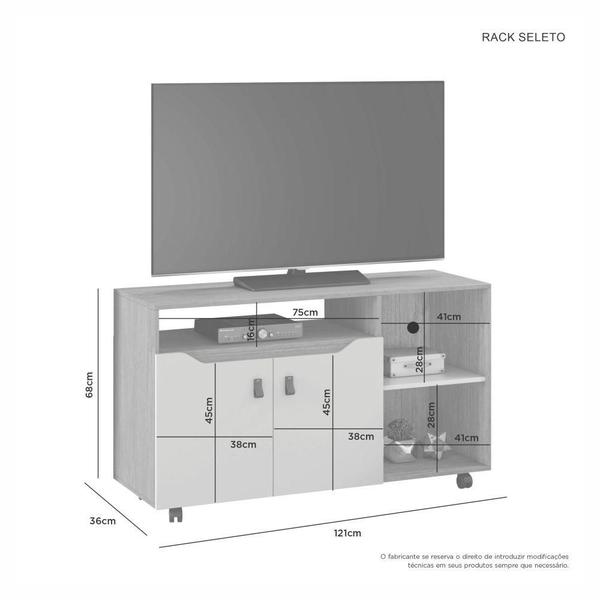 Imagem de Rack Seleto para TV até 49 Polegadas JCM Movelaria Cinamono Off White