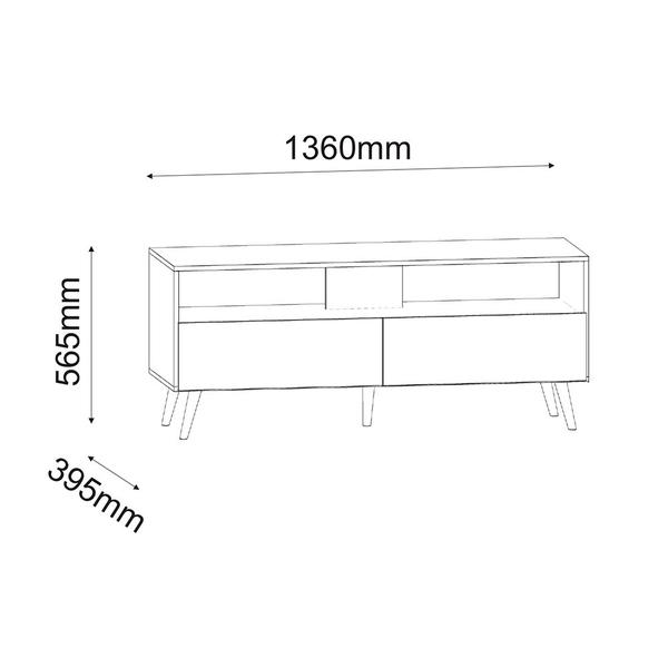 Imagem de Rack Sienna com Painel p/ TV até 50 Polegada Branco - Belliv Decor