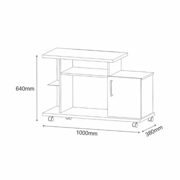 Imagem de Rack Smart para sala de estar Tv até 26 polegadas com 4 rodízios 100x64x38