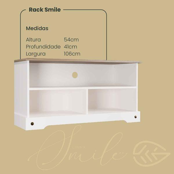 Imagem de Rack smile - creme/carvalho