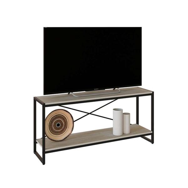 Rack Studio Snow e Preto 120 cm - Compace Imagem de Rack Studio Snow e Preto 120 cm