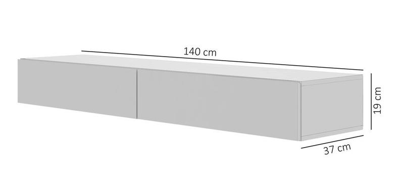 Imagem de rack suspensa com 2 gavetas espaçosas para quarto puxadores moderno design clean moderno