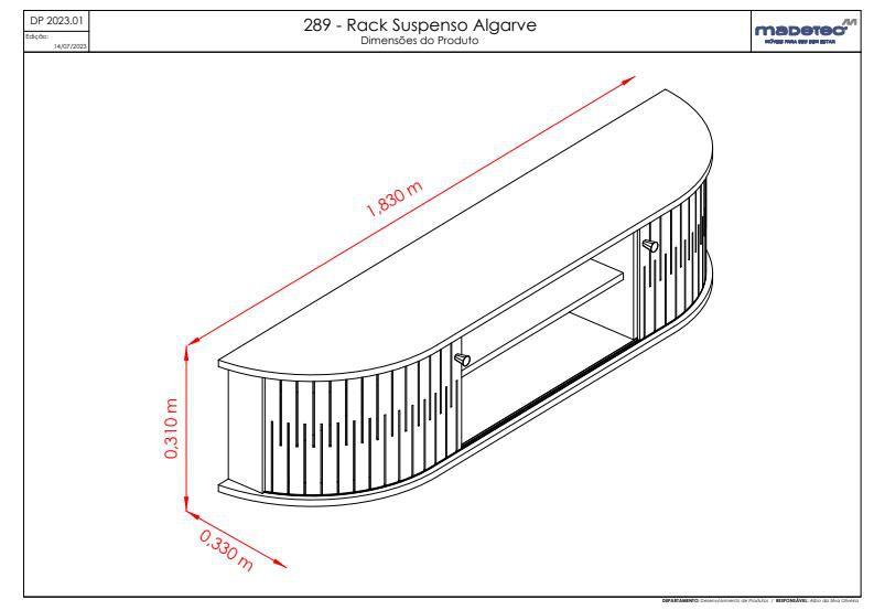 Imagem de Rack suspenso algarve fendi naturale 289133 - madetec