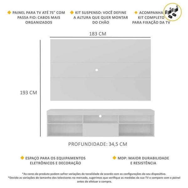 Imagem de Rack Suspenso com Painel e Suporte TV até 75" Web Multimóveis V1050