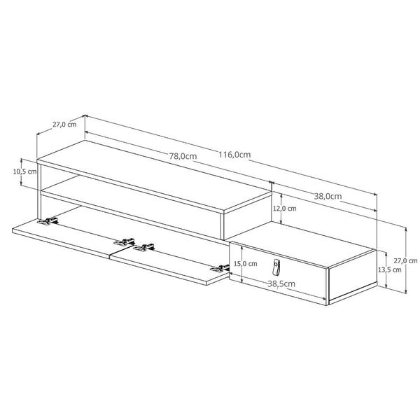 Imagem de Rack Suspenso Lion 1.2M Home Decorativo Estante TV Pequeno