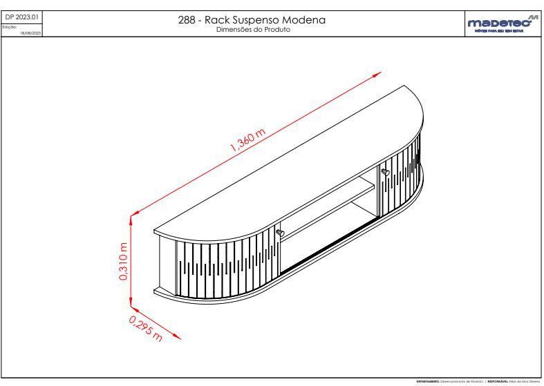 Imagem de  rack suspenso modena cinamomo off white 288139  madetec