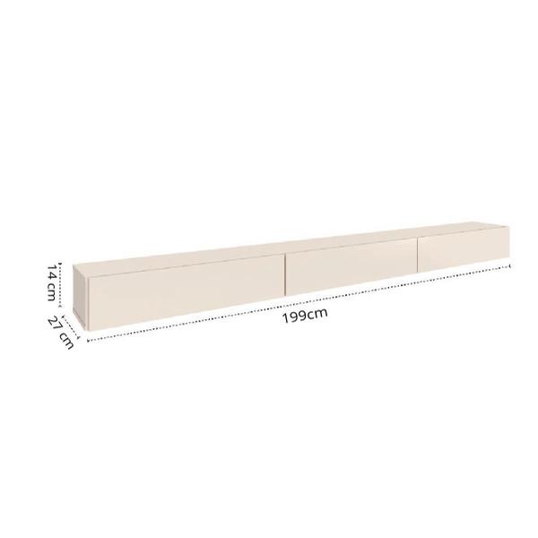 Rack Suspenso para Painel ou TV até 75 Polegadas 3 Portas 1,99m Off White EDN Imagem de Rack Suspenso para Painel ou TV até 75 Polegadas 3 Portas 1,99m Off White EDN