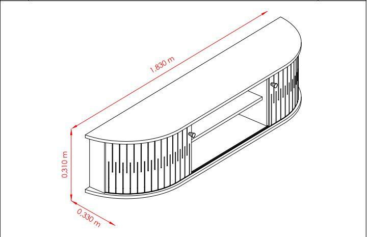 Imagem de Rack Suspenso Ripado Algarve para TV até 75 polegadas - Fendi/Naturale - Madetec