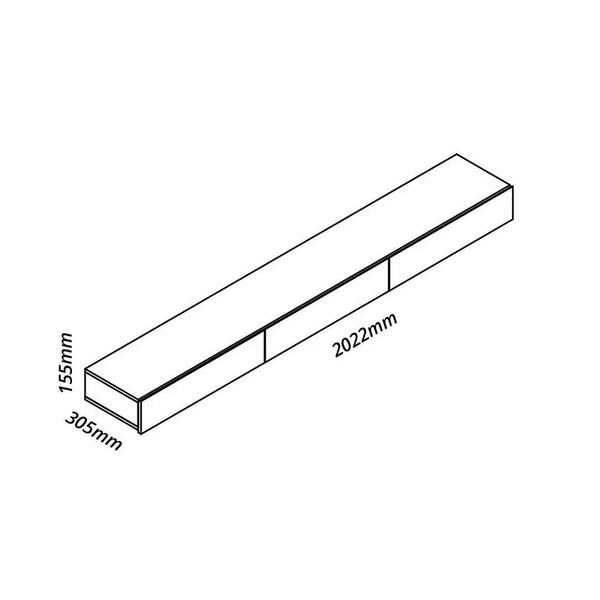 Imagem de Rack Suspenso Sala Tv Nobre 202 Naturale - Rosafor