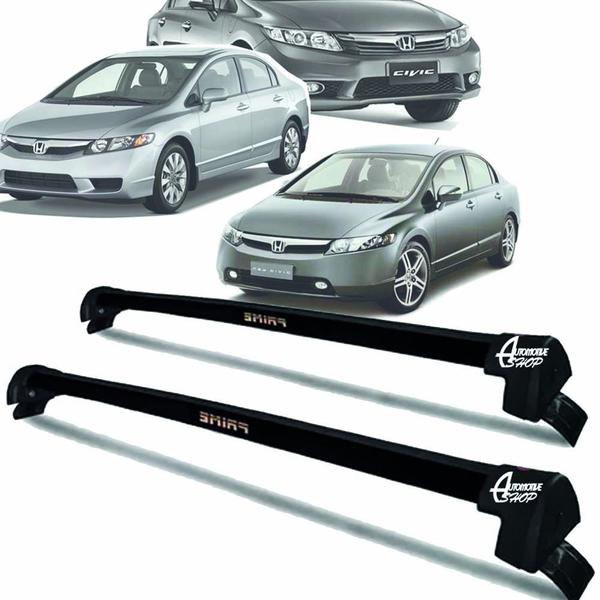 Imagem de Rack Teto Aluminio Prime Honda Civic G9 12/ 16 Preto PR152