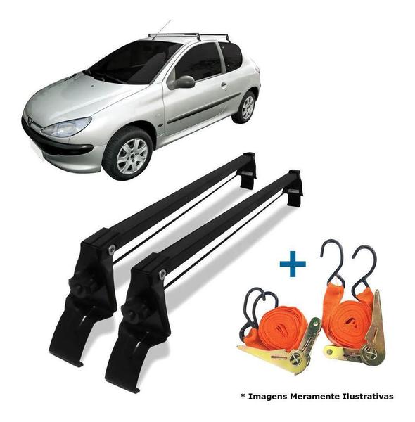 Rack Teto Bagageiro + 2 Cintas Peugeot 2 Ptas 206/207 - Vhip Imagem de Rack Teto Bagageiro + 2 Cintas Peugeot 2 Ptas 206/207
