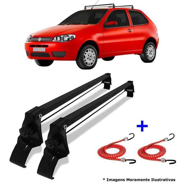 Rack Teto Bagageiro + 2 Elasticos Fiat Palio 2 Ptas 96/2012 - Vhip Imagem de Rack Teto Bagageiro + 2 Elasticos Fiat Palio 2 Ptas 96/2012