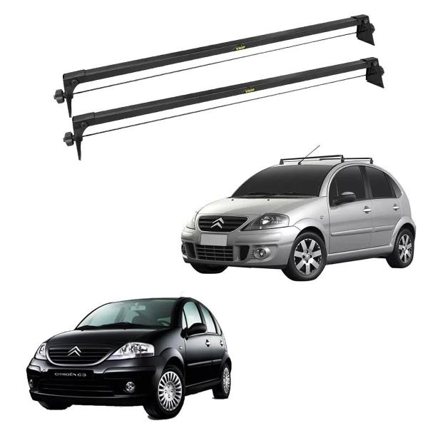 Imagem de Rack Teto Citroen C3 2003 A 2012 Fixado No Friso Preto