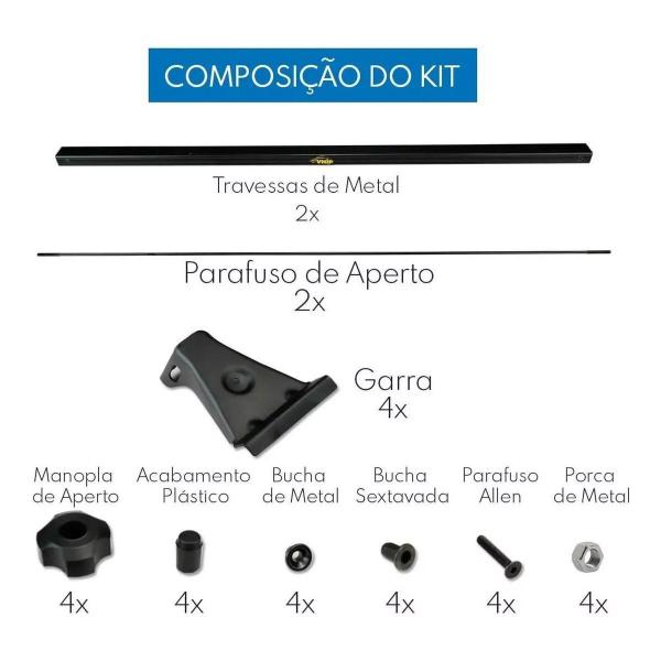 Imagem de Rack Teto Gol G5 G6 G7 2012 A 2023 Fixado No Friso Preto