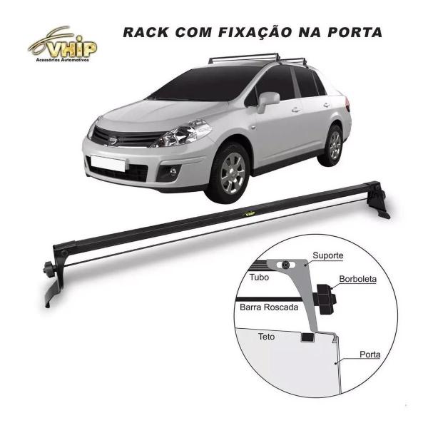 Imagem de Rack Teto Nissan Tiida 2010 A 2019 Fixado Entre Portas Preto