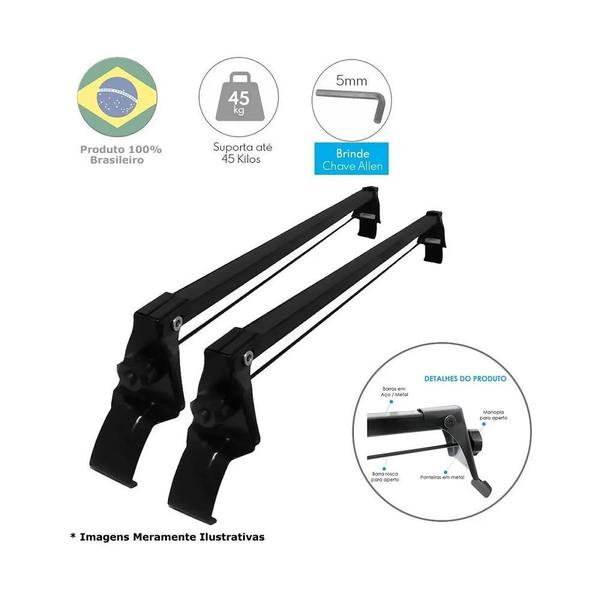 Imagem de Rack Teto Peugeot 206/207 1999 A 2015 2 Portas Preto Vhip