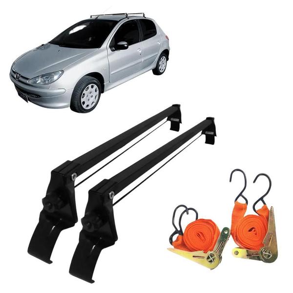 Rack Teto Peugeot 4Pts 206 207 Ano 99 A 15 + 2Cintas Catraca - Vhip Imagem de Rack Teto Peugeot 4Pts 206 207 Ano 99 A 15 + 2Cintas Catraca
