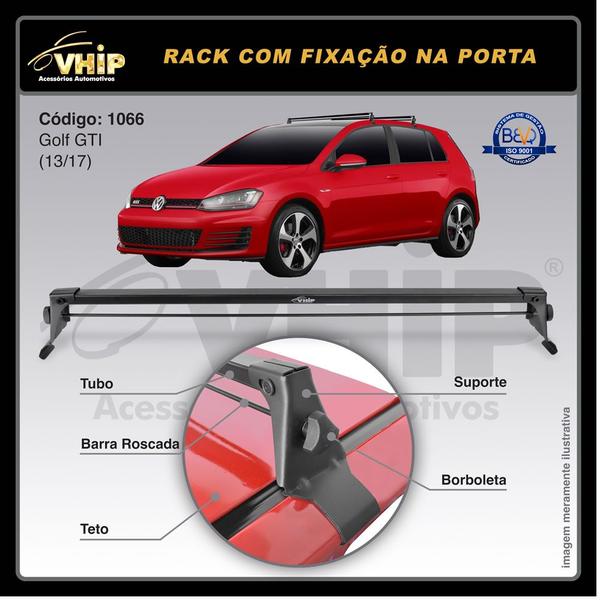 Imagem de Rack Teto Suporte Bagageiro Vw Golf 13 ate 17 e 2 elasticos