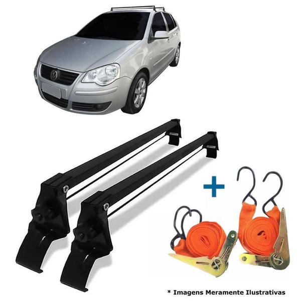 Rack Teto Vhip Polo Sedan 4 Pts 05 A 12 + 2 Cintas Catraca Imagem de Rack Teto Vhip Polo Sedan 4 Pts 05 A 12 + 2 Cintas Catraca