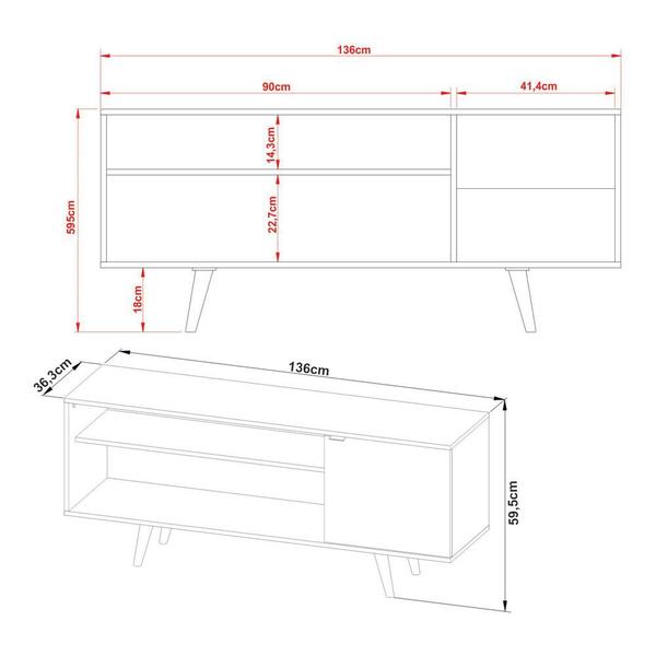 Imagem de Rack TV 42" Retrô com 1 Porta Multimóveis CR45205