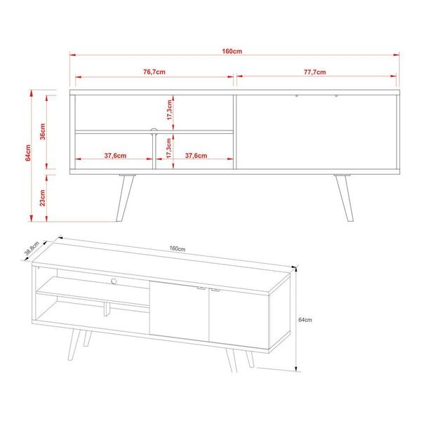 Imagem de Rack TV 55" Retrô com 2 Portas Multimóveis CR45204