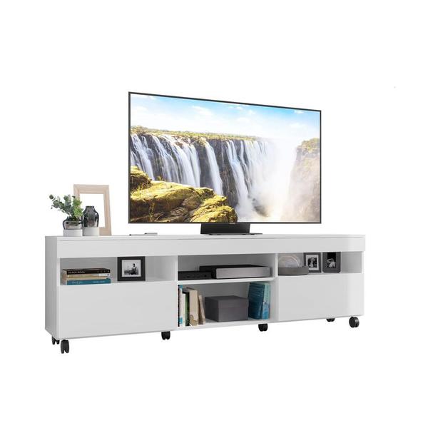 Rack TV 65" com Rodízios e 2 Portas Paris Multimóveis V3325 Rack TV 65" com Rodízios e 2 Portas Paris Multimóveis V3325