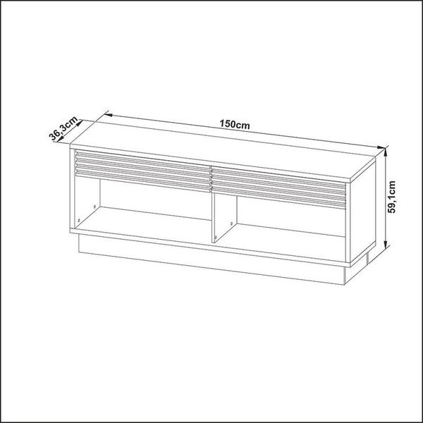 Imagem de Rack TV Até 42 Polegadas 150x59,1x36,3 cm Natural/Off White