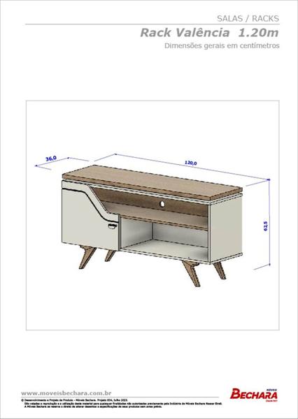 Imagem de Rack Valencia Para Tvs até 50" 1 Porta 2 Nicho Off White Naturalle Bechara