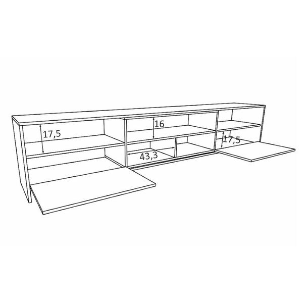 Imagem de Rack Veneza 46,5x220x36cm em MDP Estilare Móveis