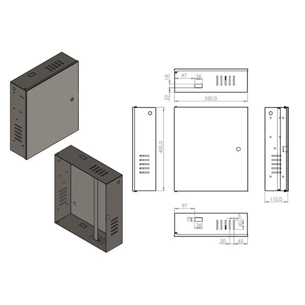 Imagem de Rack Vertical Caixa Organizadora Metálica Dvr Nvr Cftv Fonte - JBR Guard