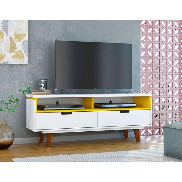 Imagem de Rack Vintage Lévis Branco e Amarelo 136 cm