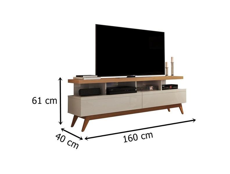 Imagem de Rack Vivare 1.6 Wood Off White/Nature-Germai Móveis