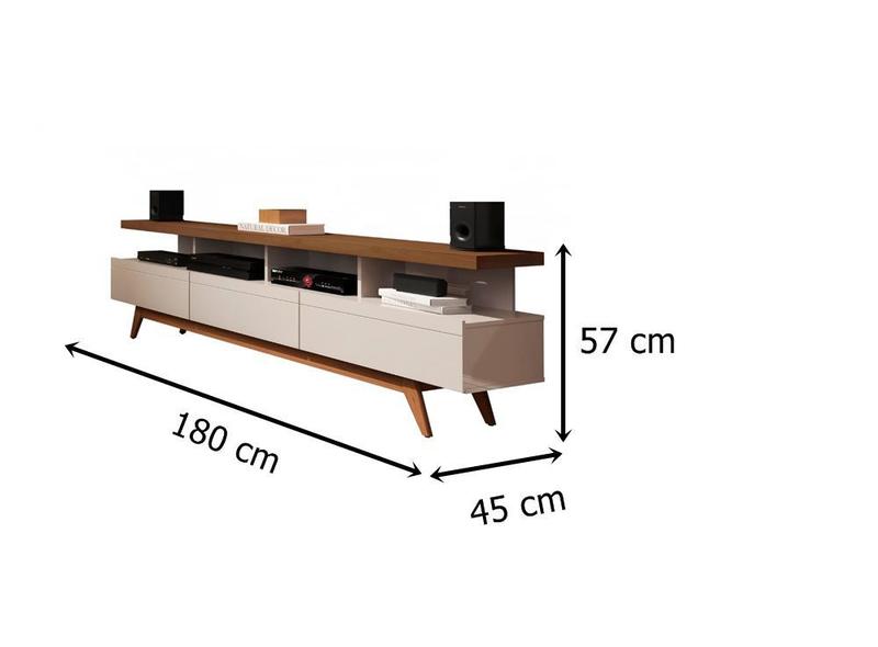 Imagem de Rack Vivare 1.8 Wood Off White/Freijo  Germai Móveis