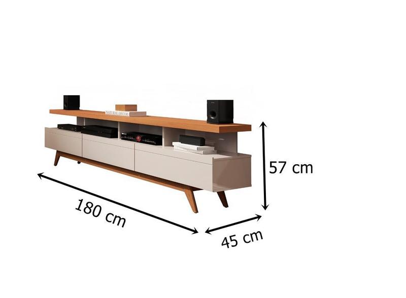 Imagem de Rack Vivare 1.8 Wood Off White/Nature  Germai Móveis